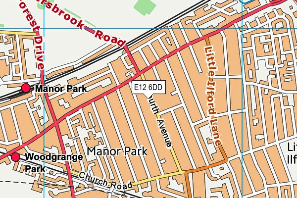 E12 6DD map - OS VectorMap District (Ordnance Survey)