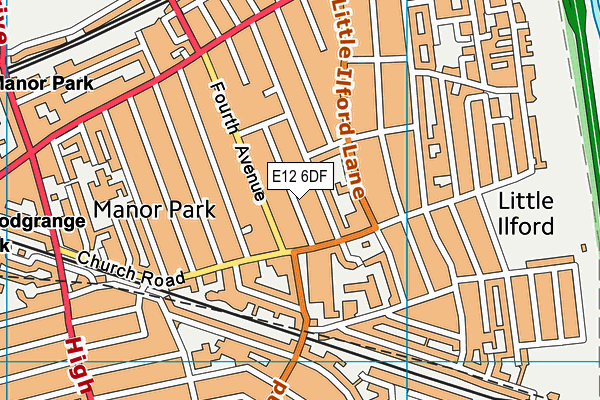 E12 6DF map - OS VectorMap District (Ordnance Survey)