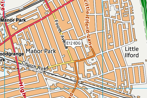 E12 6DG map - OS VectorMap District (Ordnance Survey)
