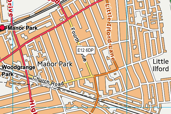 E12 6DP map - OS VectorMap District (Ordnance Survey)