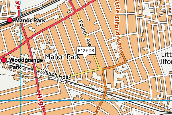 E12 6DS map - OS VectorMap District (Ordnance Survey)