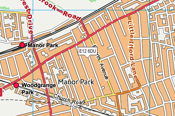 E12 6DU map - OS VectorMap District (Ordnance Survey)