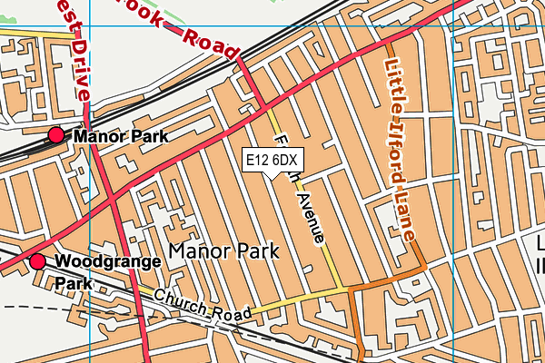 E12 6DX map - OS VectorMap District (Ordnance Survey)