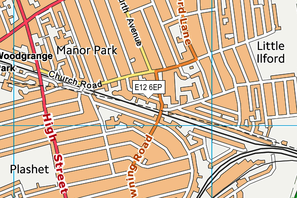 E12 6EP map - OS VectorMap District (Ordnance Survey)