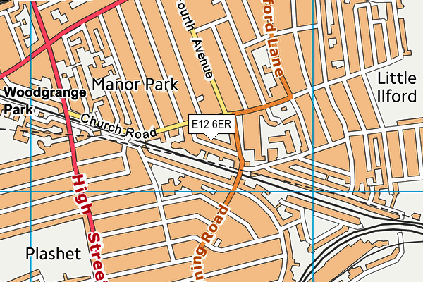 E12 6ER map - OS VectorMap District (Ordnance Survey)