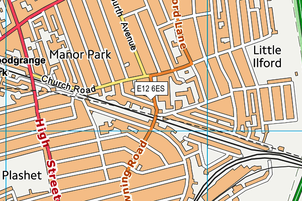 E12 6ES map - OS VectorMap District (Ordnance Survey)