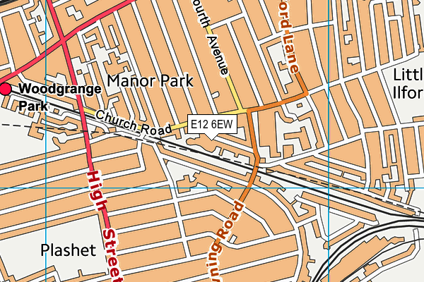 E12 6EW map - OS VectorMap District (Ordnance Survey)