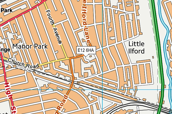 E12 6HA map - OS VectorMap District (Ordnance Survey)