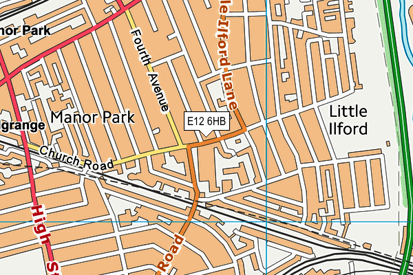 E12 6HB map - OS VectorMap District (Ordnance Survey)