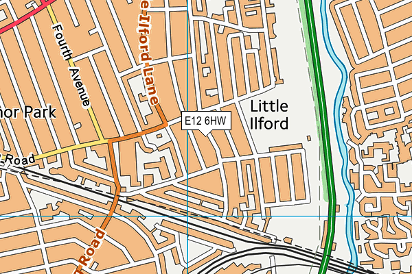 E12 6HW map - OS VectorMap District (Ordnance Survey)