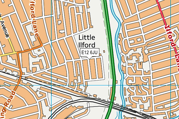 E12 6JU map - OS VectorMap District (Ordnance Survey)