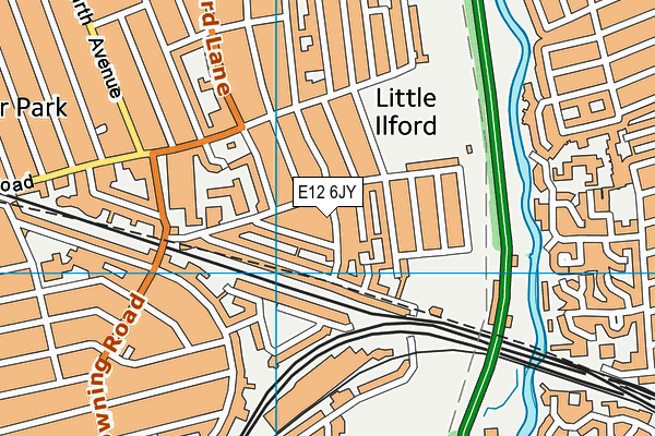 E12 6JY map - OS VectorMap District (Ordnance Survey)