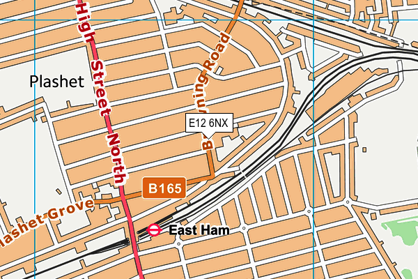 E12 6NX map - OS VectorMap District (Ordnance Survey)