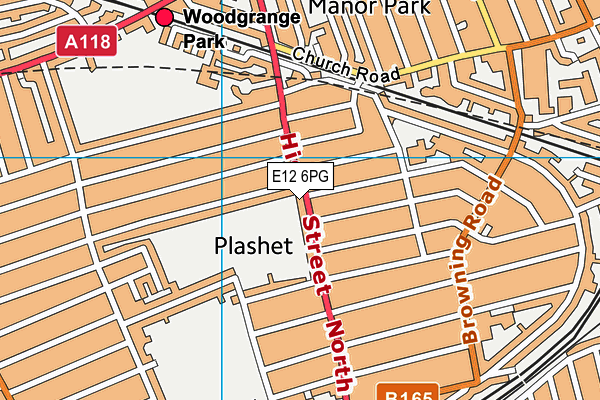 E12 6PG map - OS VectorMap District (Ordnance Survey)