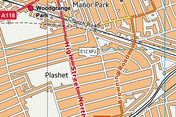 E12 6PJ map - OS VectorMap District (Ordnance Survey)