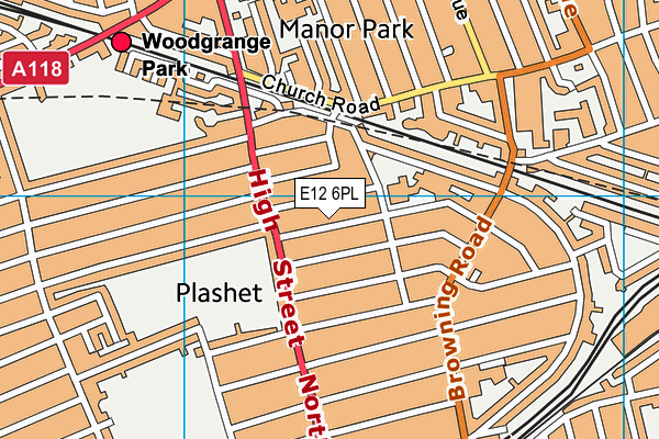 E12 6PL map - OS VectorMap District (Ordnance Survey)