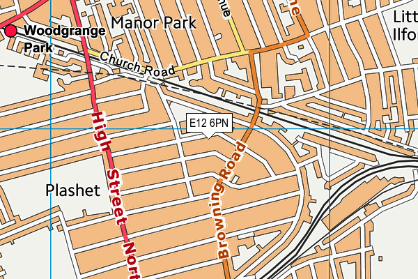 E12 6PN map - OS VectorMap District (Ordnance Survey)