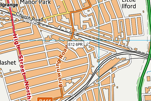 E12 6PR map - OS VectorMap District (Ordnance Survey)