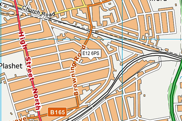 E12 6PS map - OS VectorMap District (Ordnance Survey)