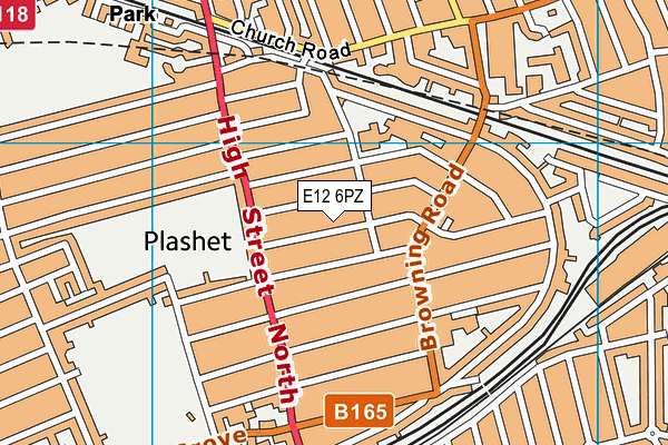 E12 6PZ map - OS VectorMap District (Ordnance Survey)