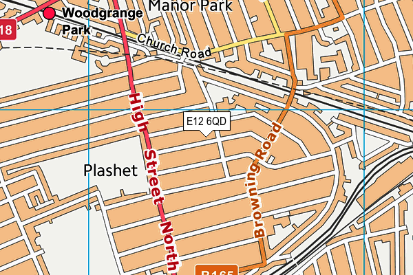 E12 6QD map - OS VectorMap District (Ordnance Survey)