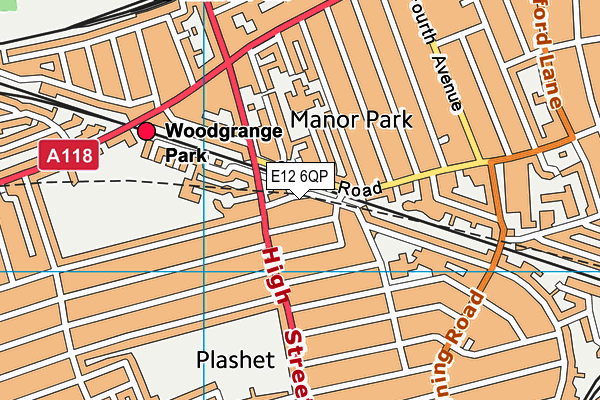 E12 6QP map - OS VectorMap District (Ordnance Survey)