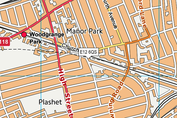 E12 6QS map - OS VectorMap District (Ordnance Survey)