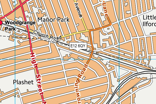 E12 6QY map - OS VectorMap District (Ordnance Survey)