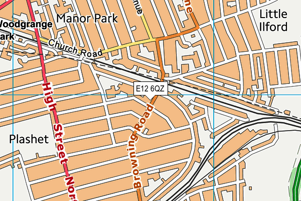 E12 6QZ map - OS VectorMap District (Ordnance Survey)