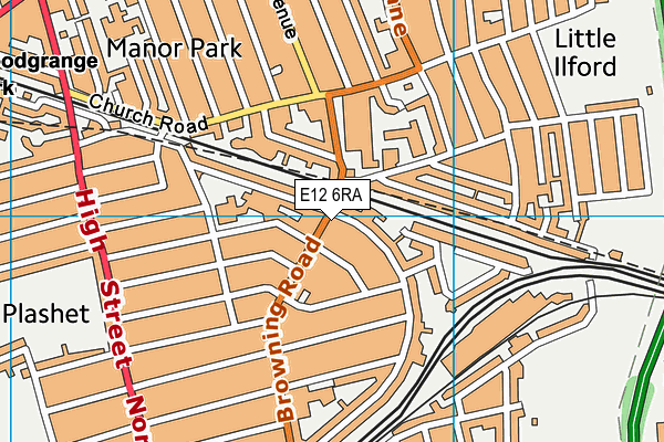 E12 6RA map - OS VectorMap District (Ordnance Survey)