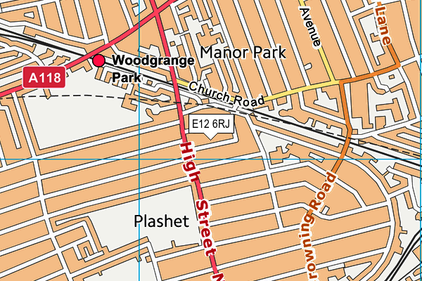 E12 6RJ map - OS VectorMap District (Ordnance Survey)