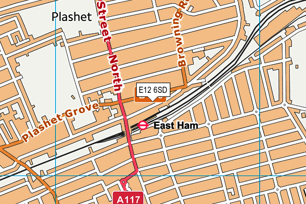 E12 6SD map - OS VectorMap District (Ordnance Survey)