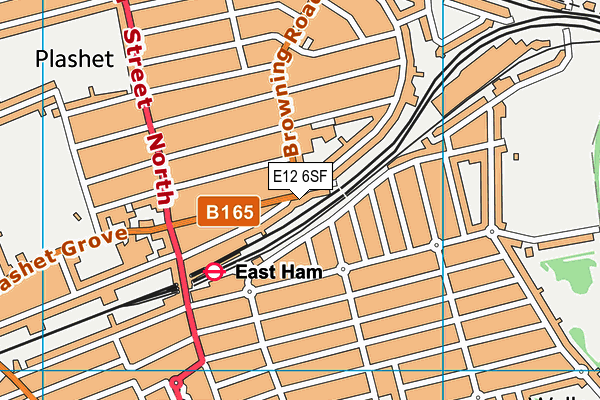 E12 6SF map - OS VectorMap District (Ordnance Survey)