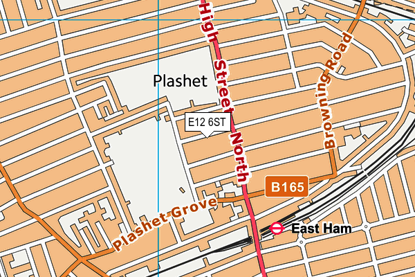 E12 6ST map - OS VectorMap District (Ordnance Survey)