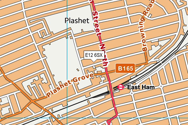 E12 6SX map - OS VectorMap District (Ordnance Survey)