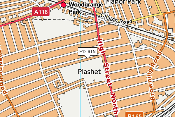 E12 6TN map - OS VectorMap District (Ordnance Survey)