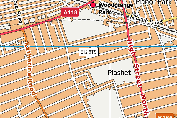 E12 6TS map - OS VectorMap District (Ordnance Survey)