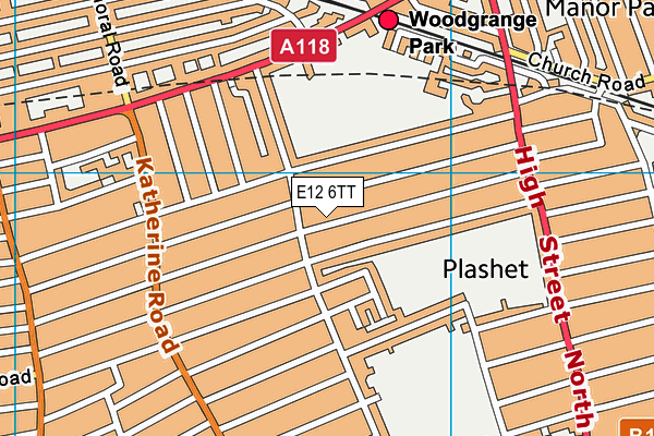 E12 6TT map - OS VectorMap District (Ordnance Survey)