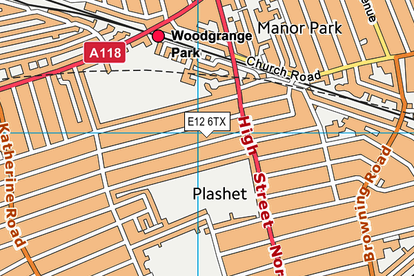 E12 6TX map - OS VectorMap District (Ordnance Survey)