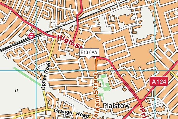 E13 0AA map - OS VectorMap District (Ordnance Survey)