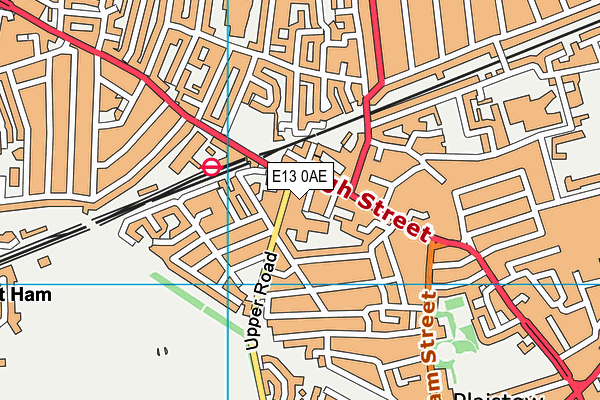 E13 0AE map - OS VectorMap District (Ordnance Survey)