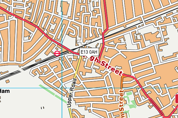 E13 0AH map - OS VectorMap District (Ordnance Survey)