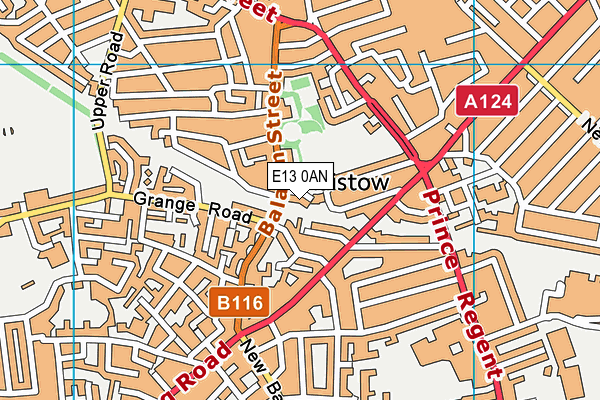 E13 0AN map - OS VectorMap District (Ordnance Survey)