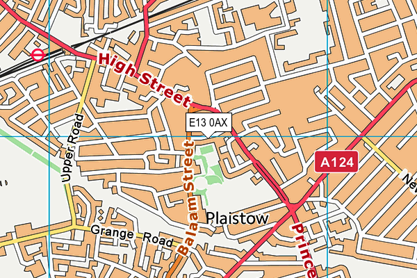 E13 0AX map - OS VectorMap District (Ordnance Survey)