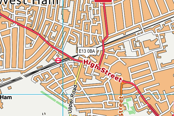 E13 0BA map - OS VectorMap District (Ordnance Survey)