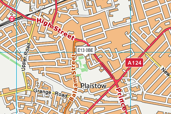 E13 0BE map - OS VectorMap District (Ordnance Survey)