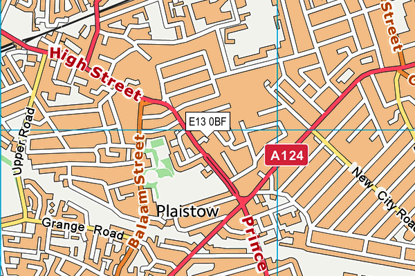 E13 0BF map - OS VectorMap District (Ordnance Survey)