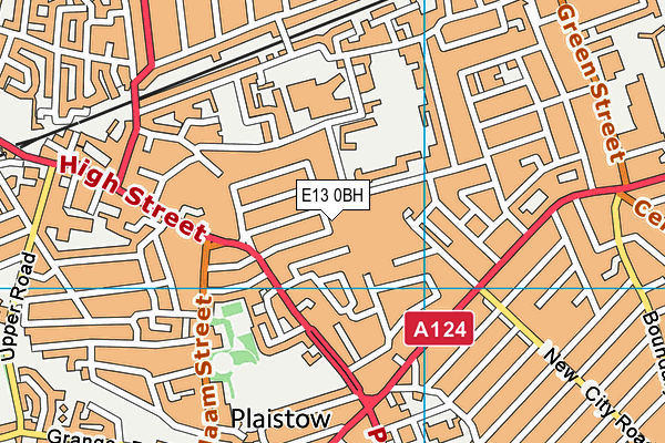 E13 0BH map - OS VectorMap District (Ordnance Survey)