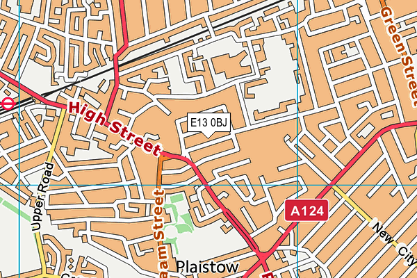 E13 0BJ map - OS VectorMap District (Ordnance Survey)