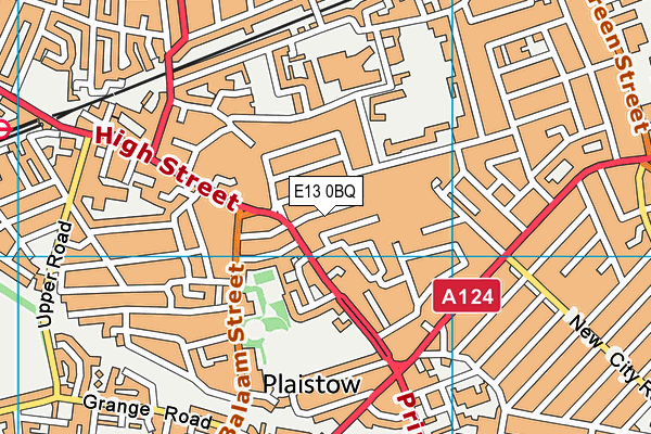 E13 0BQ map - OS VectorMap District (Ordnance Survey)